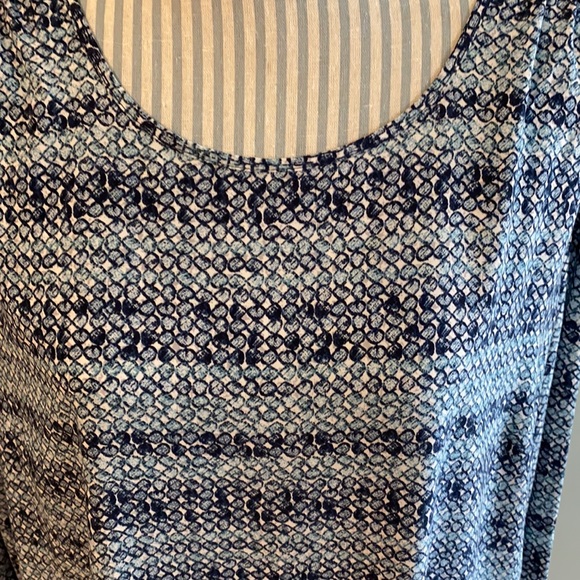 Olsen Europe Blue Print Blouse Size 14 - Picture 2 of 9